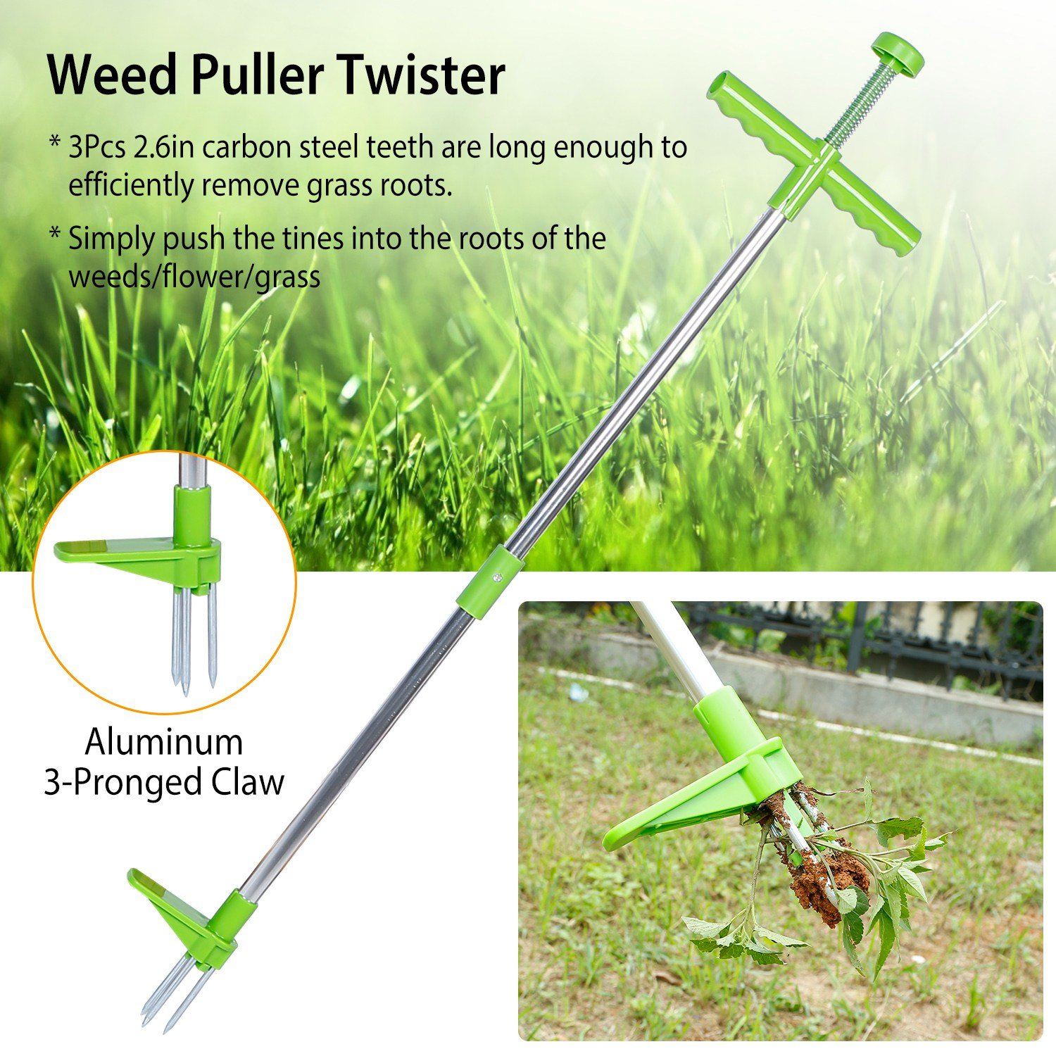 38.98" Weed Puller Twister Stand Up Root Removal Garden & Patio refund_fee:1200