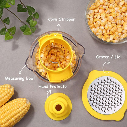 Cob Corn Stripper With Built-In Measuring Cup And Grater kitchen Kitchen & Dining