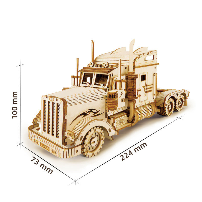 Super Wooden Mechanical Model Puzzle Set Heavy Duty Truck Furniture and Décor toys