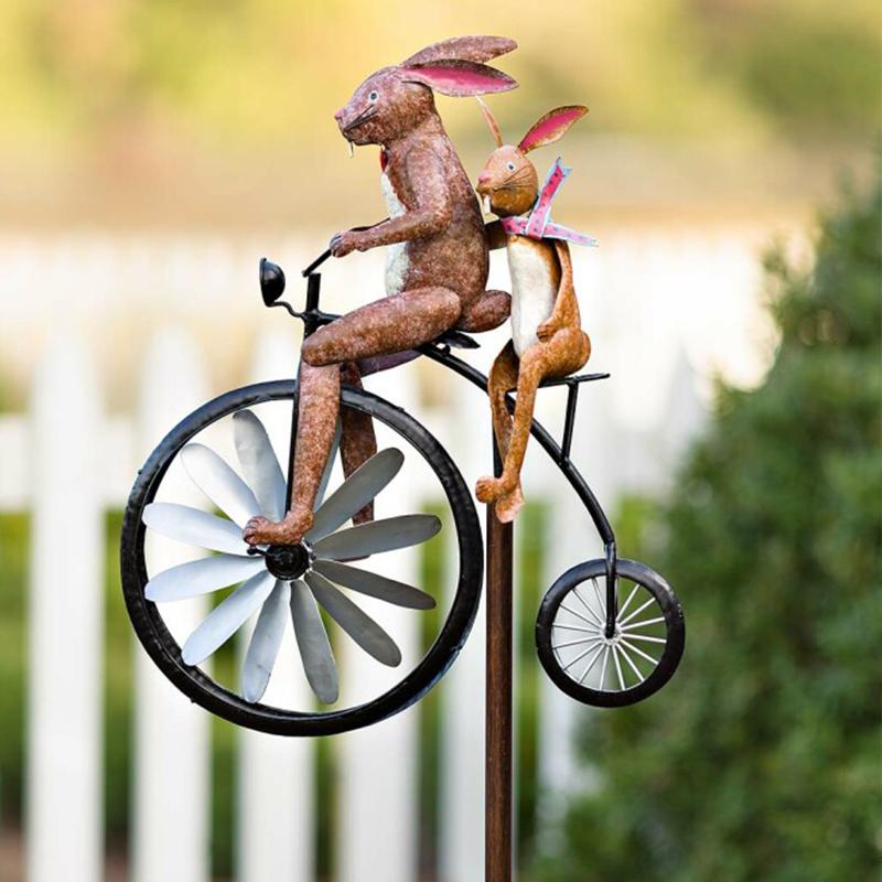 Animal Bicycle Windmill bunnies decoration Garden & Patio