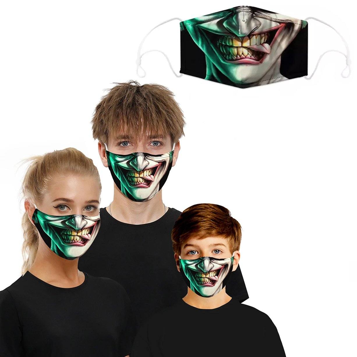 3D Halloween Special Scary Faces Reusable Face Masks Joker Holiday Decor & Apparel Low stock refund_fee:800