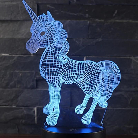 3D LED 7 Color Unicorn Table Lamp Indoor Lighting refund_fee:800 Warranty