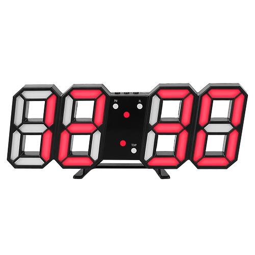 3D LED Digital Wall Clock Black Red __stock:50 Household Appliances Low stock refund_fee:1200 show-color-swatches Warranty