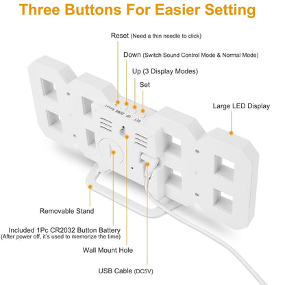 3D LED Digital Wall Clock __stock:50 Household Appliances Low stock refund_fee:1200 show-color-swatches Warranty