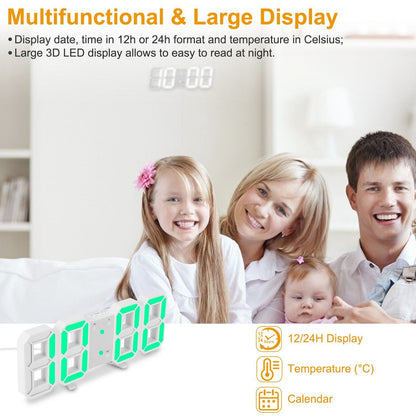 3D LED Digital Wall Clock __stock:50 Household Appliances Low stock refund_fee:1200 show-color-swatches Warranty