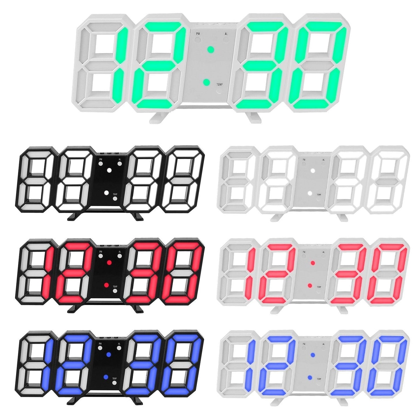 3D LED Digital Wall Clock __stock:50 Household Appliances Low stock refund_fee:1200 show-color-swatches Warranty