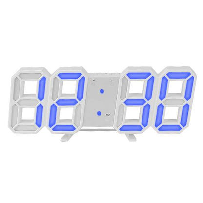 3D LED Digital Wall Clock White Blue __stock:50 Household Appliances Low stock refund_fee:1200 show-color-swatches Warranty