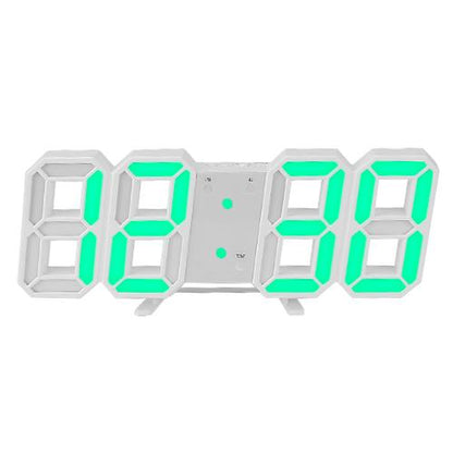 3D LED Digital Wall Clock White Green __stock:50 Household Appliances Low stock refund_fee:1200 show-color-swatches Warranty