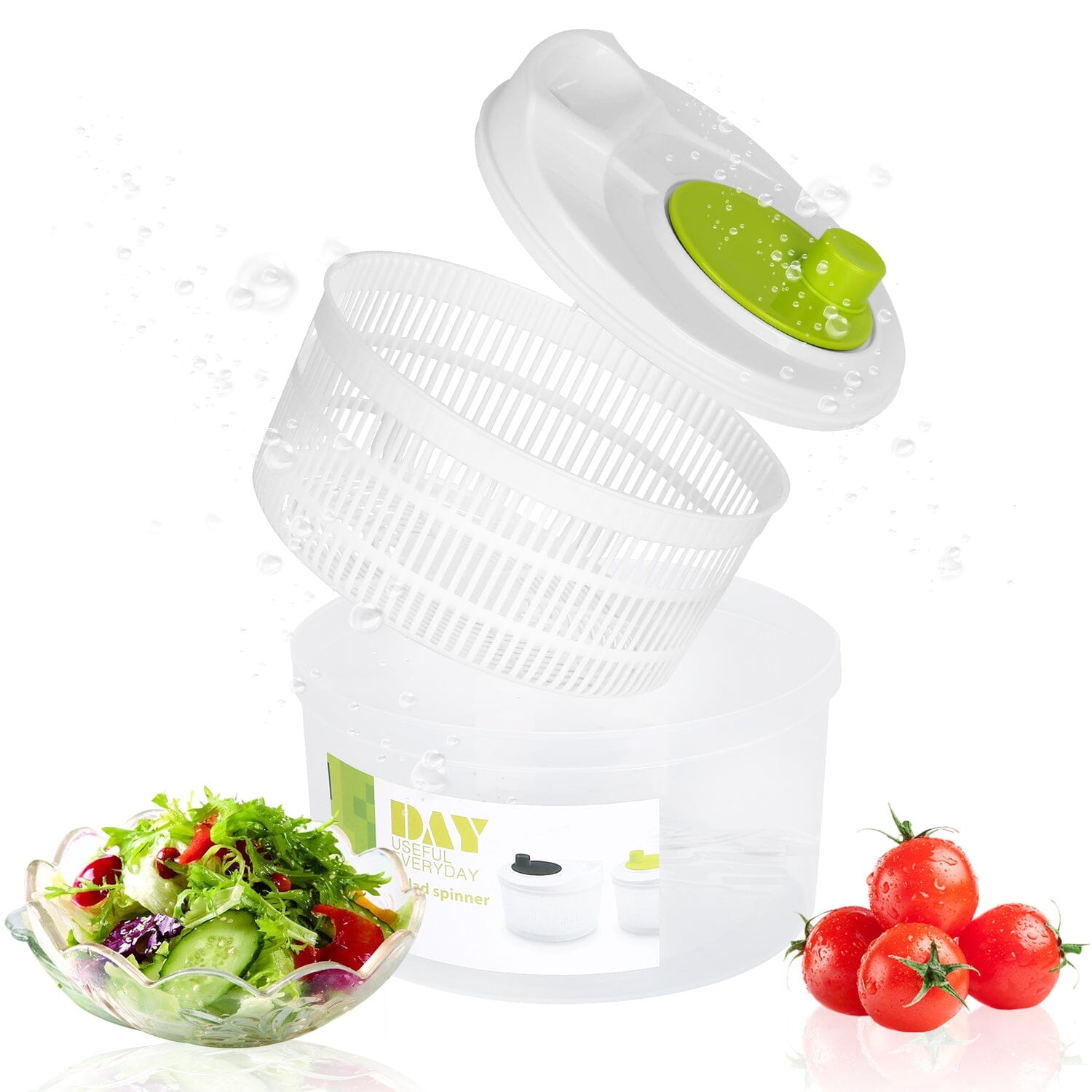 3L/0.8Gal Salad Spinner Washer with Lid __stock:50 Kitchen & Dining Low stock refund_fee:1200