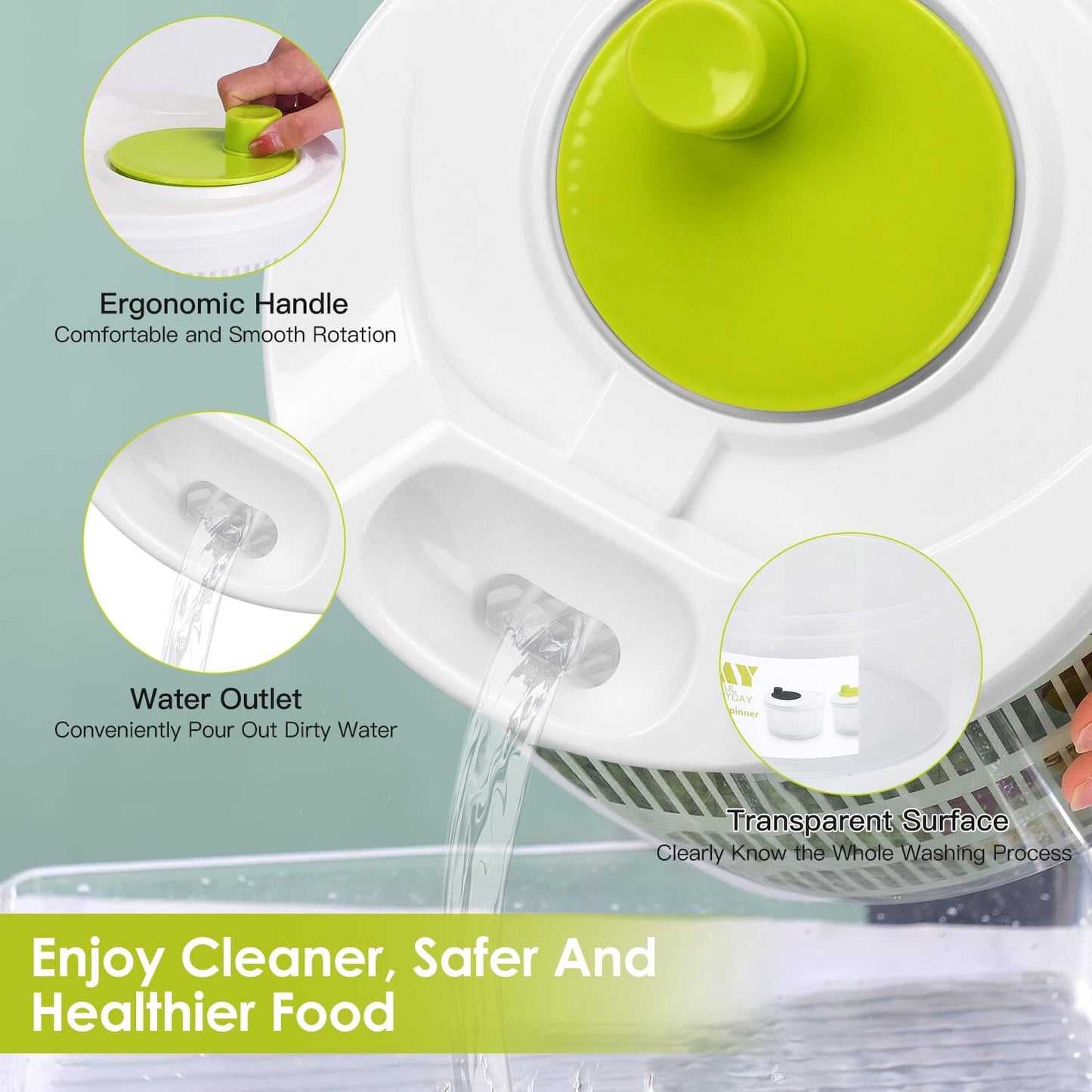 3L/0.8Gal Salad Spinner Washer with Lid __stock:50 Kitchen & Dining Low stock refund_fee:1200