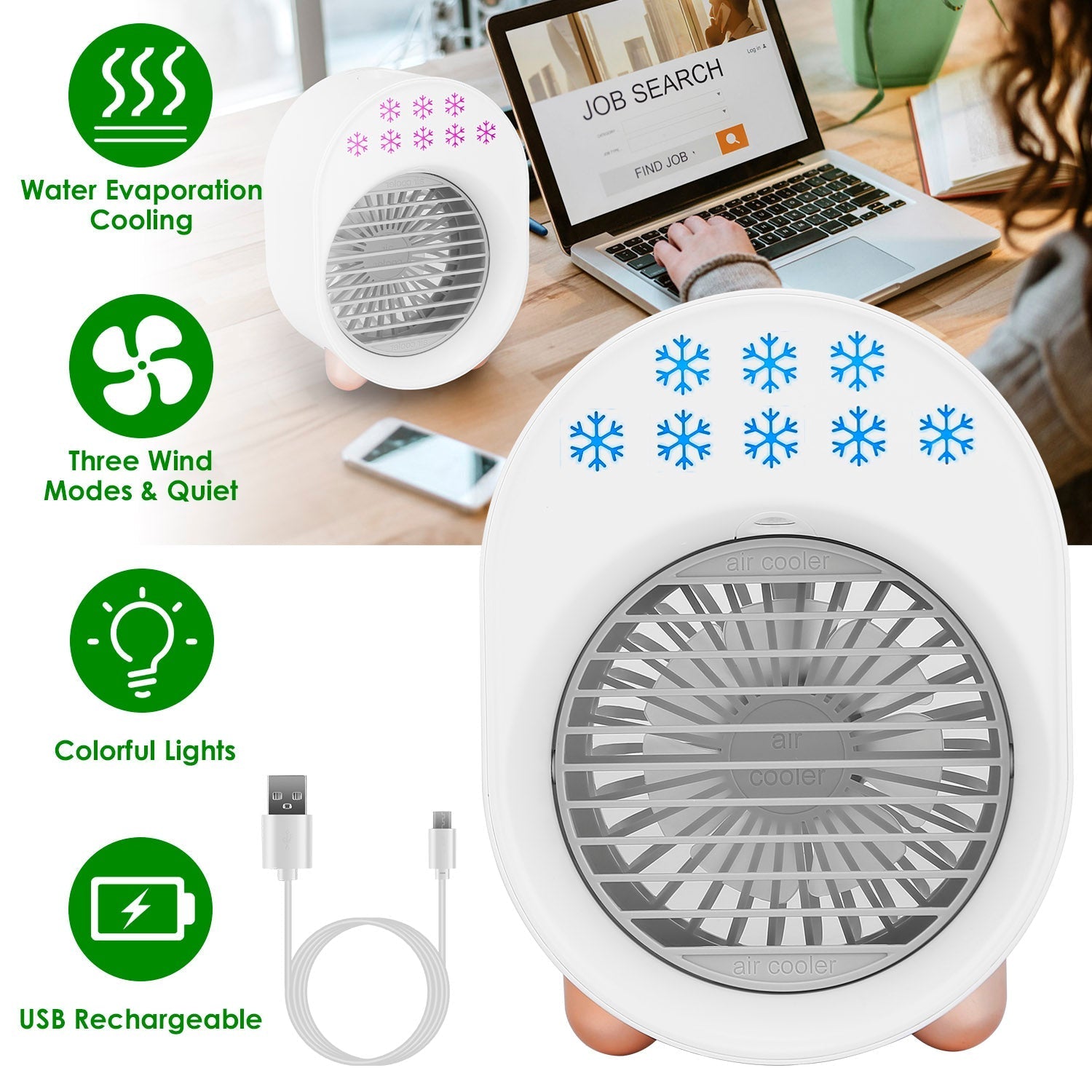 4-in-1 Portable Mini Desktop Water Mist Cooling Air Conditioner __stock:50 Household Appliances refund_fee:1200 Warranty