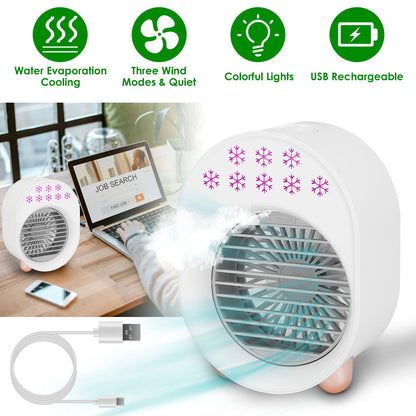 4-in-1 Portable Mini Desktop Water Mist Cooling Air Conditioner __stock:50 Household Appliances refund_fee:1200 Warranty