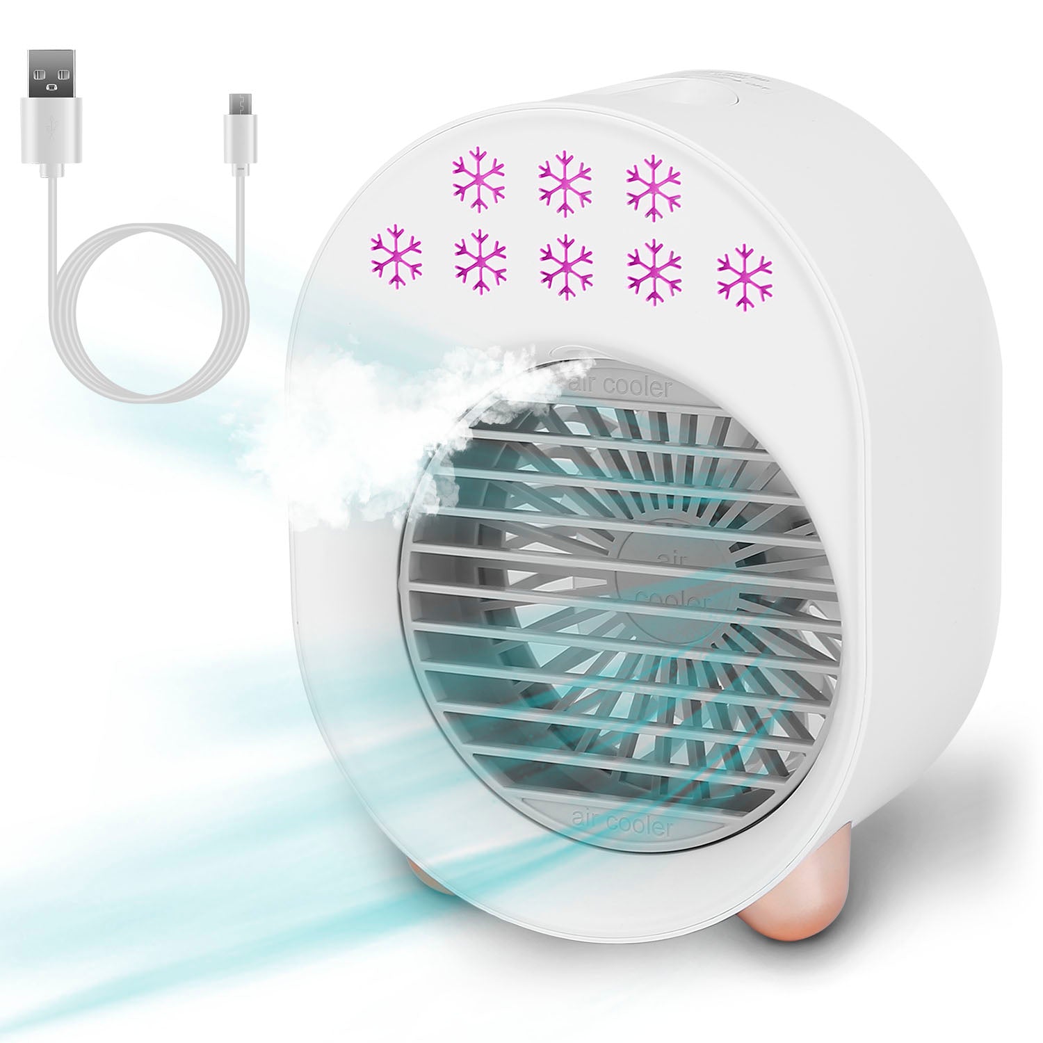 4-in-1 Portable Mini Desktop Water Mist Cooling Air Conditioner __stock:50 Household Appliances refund_fee:1200 Warranty