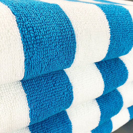 4-Pack: 30" x 60" Ultra-Soft 100% Cotton Striped Pool Cabana Hotel Beach Towels __stock:1000 Bath refund_fee:1200