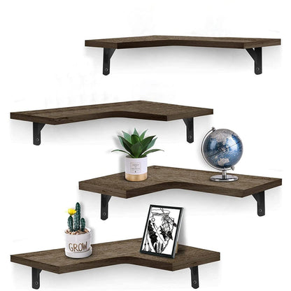 4-Pack: Corner Floating Shelf Wall Mount Display Storage __stock:50 Closet & Storage refund_fee:1200