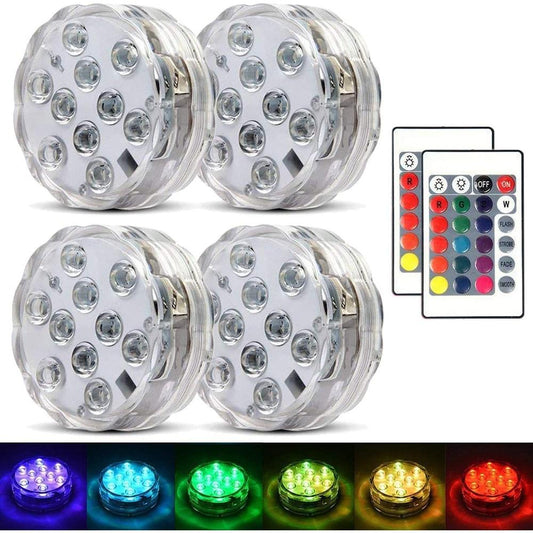 4-Pack: Decorative Waterproof Battery Operated LED Lights - 16 Changing Colors Outdoor Lighting refund_fee:800 Warranty