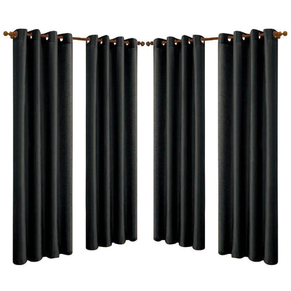 4-Pack: Faux-Silk Grommet Panels with Grommets Black __stock:150 Furniture and Décor refund_fee:1800