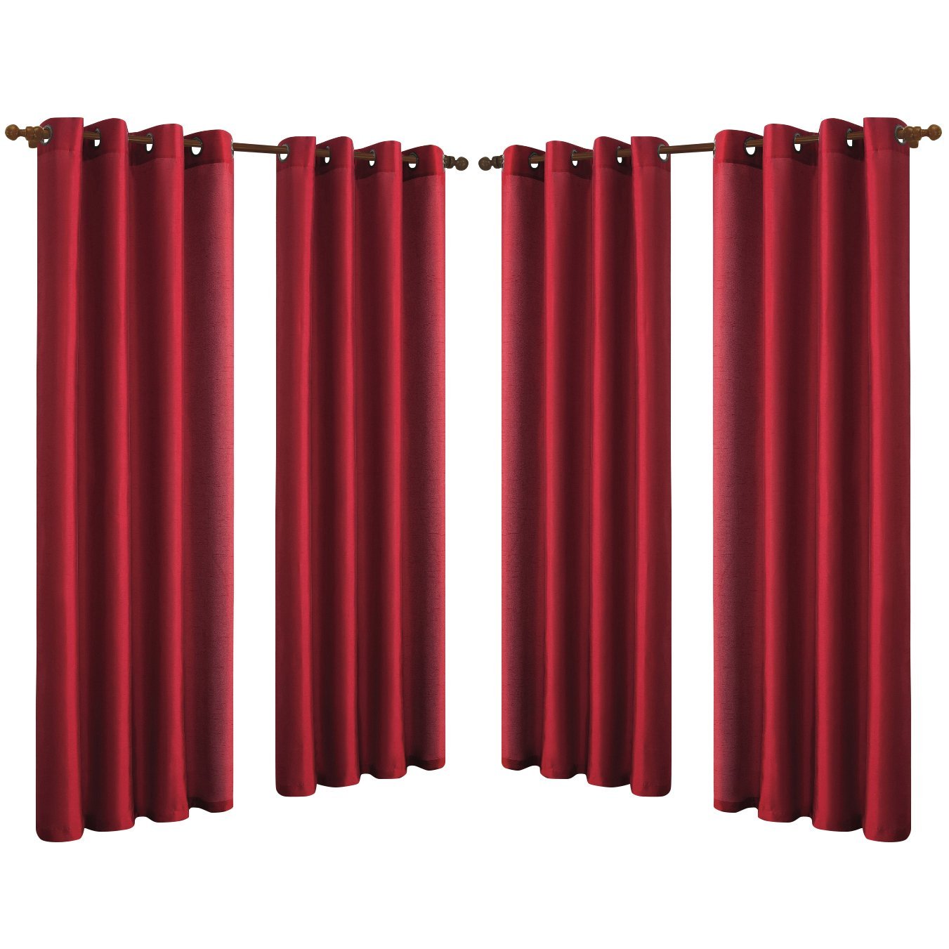 4-Pack: Faux-Silk Grommet Panels with Grommets Burgundy __stock:150 Furniture and Décor refund_fee:1800