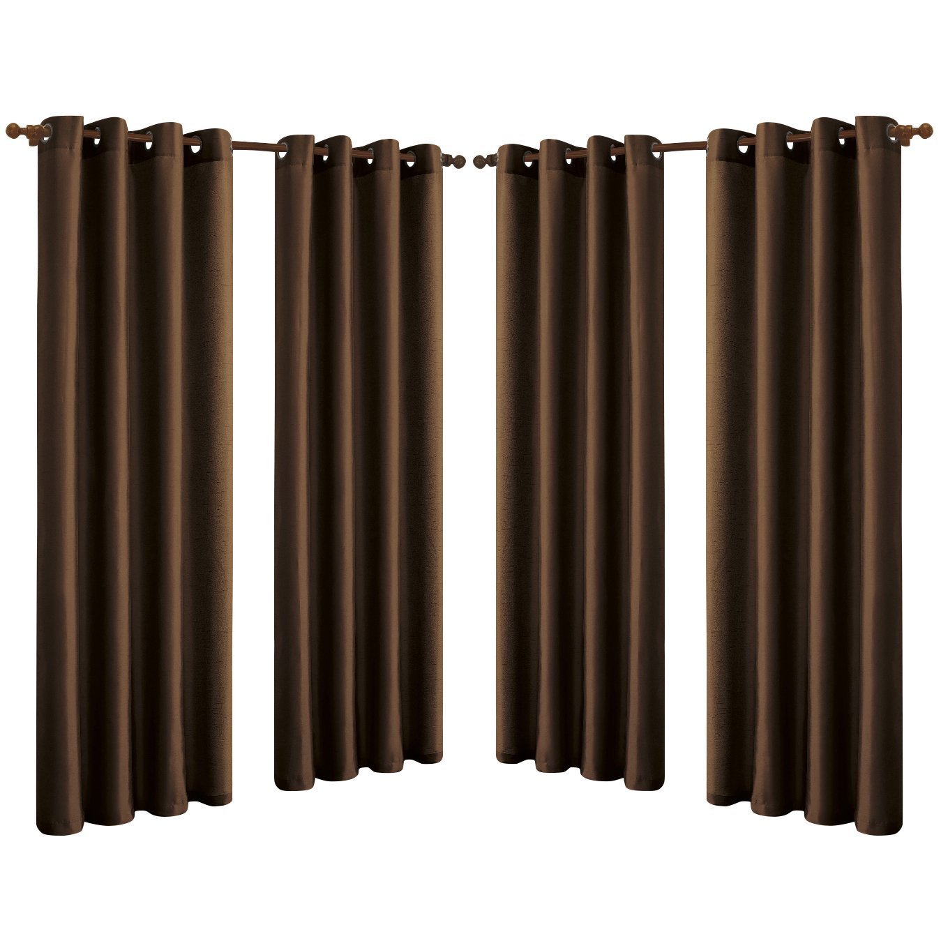 4-Pack: Faux-Silk Grommet Panels with Grommets Coffee __stock:150 Furniture and Décor refund_fee:1800