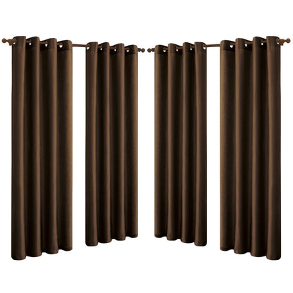 4-Pack: Faux-Silk Grommet Panels with Grommets Coffee __stock:150 Furniture and Décor refund_fee:1800