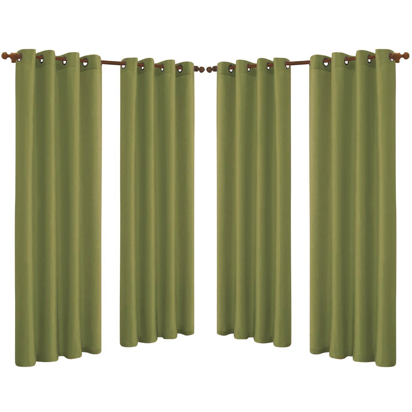 4-Pack: Faux-Silk Grommet Panels with Grommets Green __stock:150 Furniture and Décor refund_fee:1800