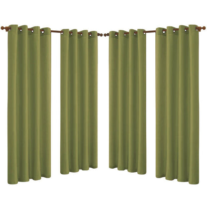 4-Pack: Faux-Silk Grommet Panels with Grommets Green __stock:150 Furniture and Décor refund_fee:1800