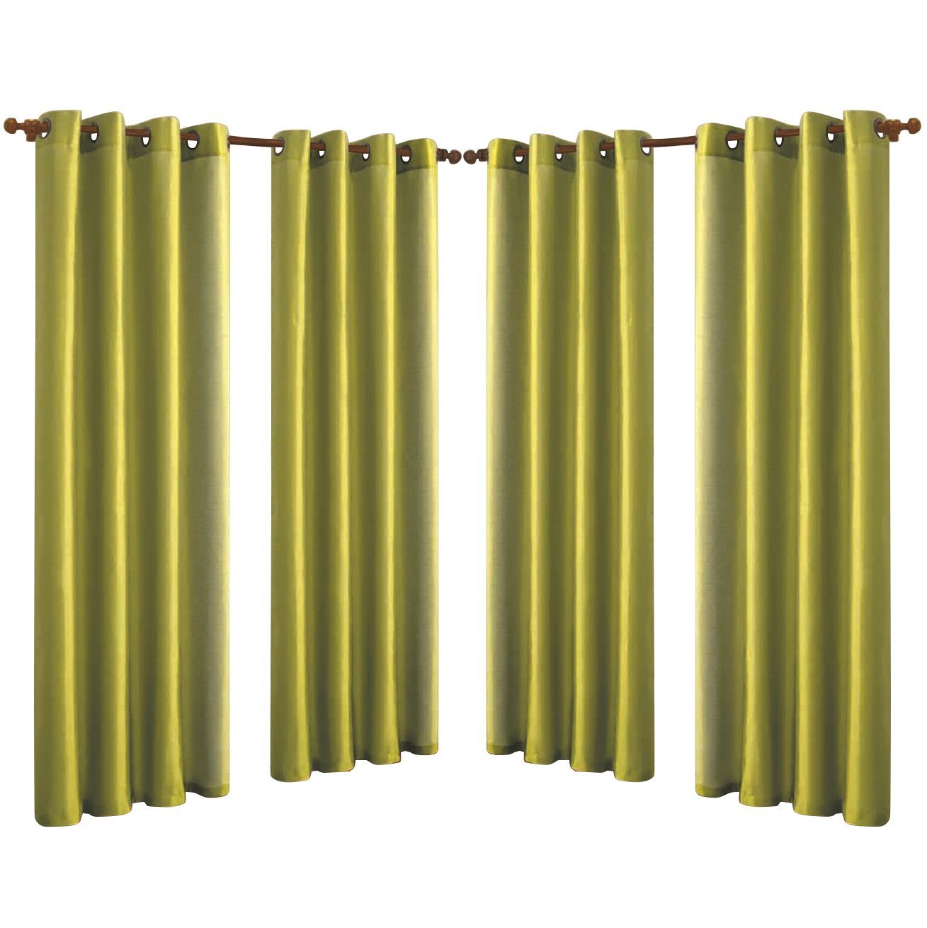 4-Pack: Faux-Silk Grommet Panels with Grommets Lime __stock:150 Furniture and Décor refund_fee:1800