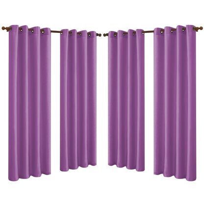 4-Pack: Faux-Silk Grommet Panels with Grommets Purple __stock:150 Furniture and Décor refund_fee:1800