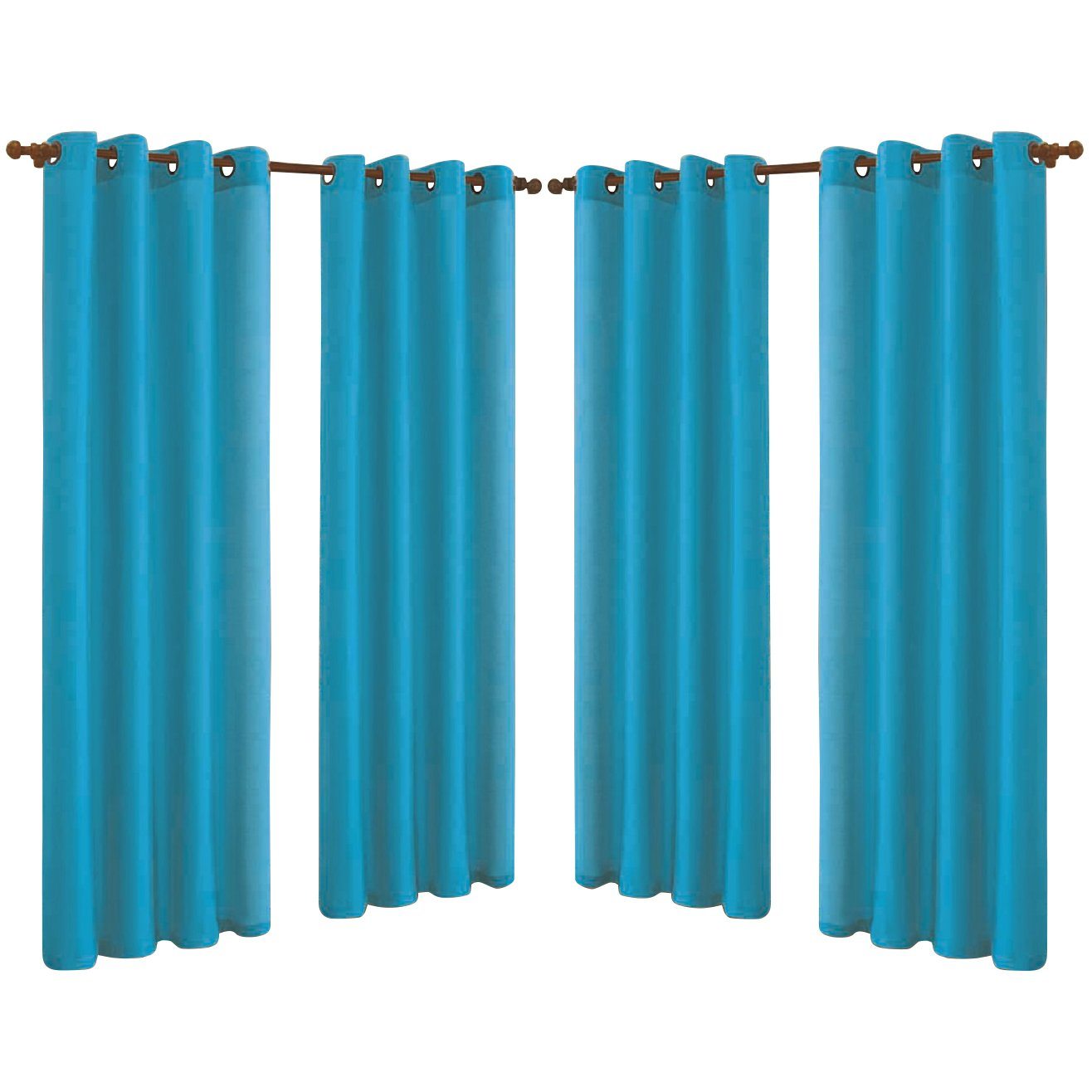 4-Pack: Faux-Silk Grommet Panels with Grommets Turquoise __stock:150 Furniture and Décor refund_fee:1800