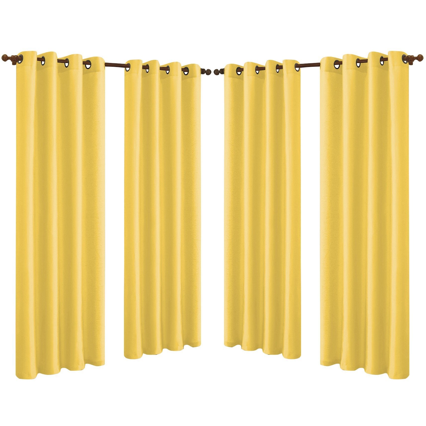 4-Pack: Faux-Silk Grommet Panels with Grommets Yellow __stock:150 Furniture and Décor refund_fee:1800