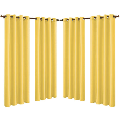 4-Pack: Faux-Silk Grommet Panels with Grommets Yellow __stock:150 Furniture and Décor refund_fee:1800