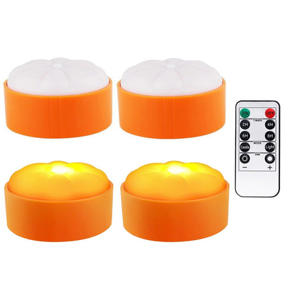 4-Pack: Halloween LED Pumpkin Lights Battery Operated with 2 Light Modes 4 Timer Setting __stock:50 Holiday Decor & Apparel refund_fee:1200 Warranty