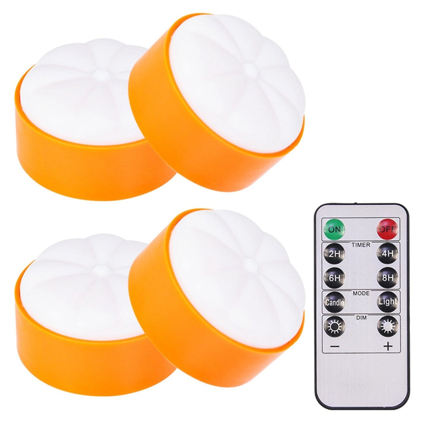 4-Pack: Halloween LED Pumpkin Lights Battery Operated with 2 Light Modes 4 Timer Setting __stock:50 Holiday Decor & Apparel refund_fee:1200 Warranty