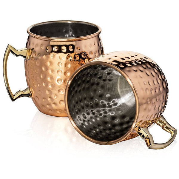 4-Pack: Hammered Copper Plated Moscow Mule Mug __stock:200 Kitchen & Dining refund_fee:1800