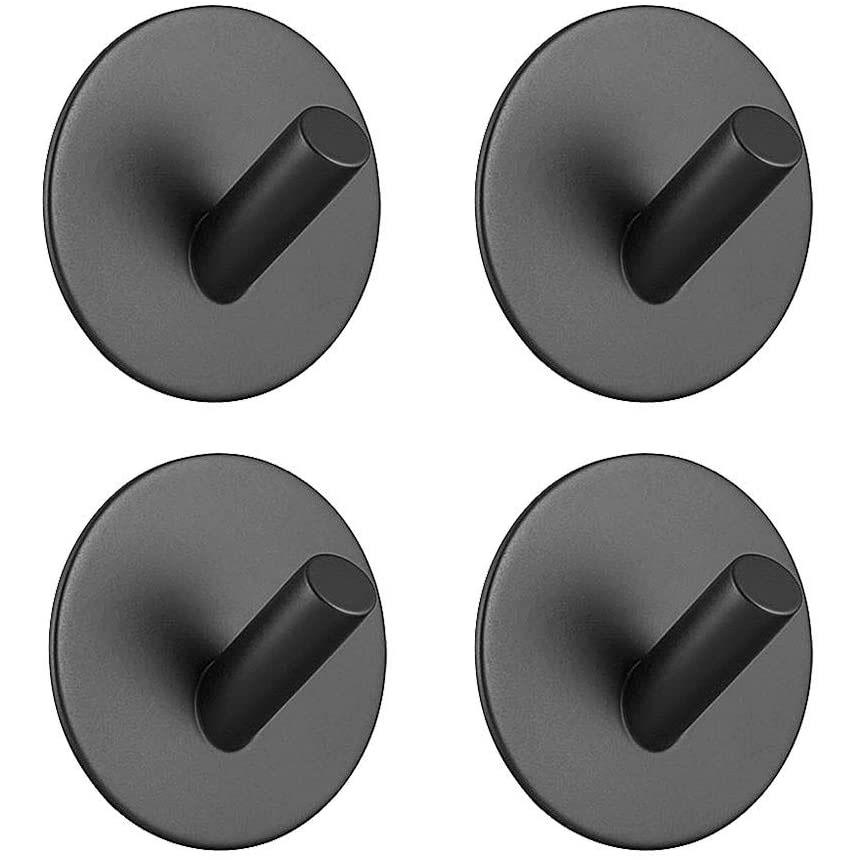 4-Pack: Heavy Duty Durable 304 Stainless Steel Wall Hangers Circle Black __stock:500 Home Improvement refund_fee:800