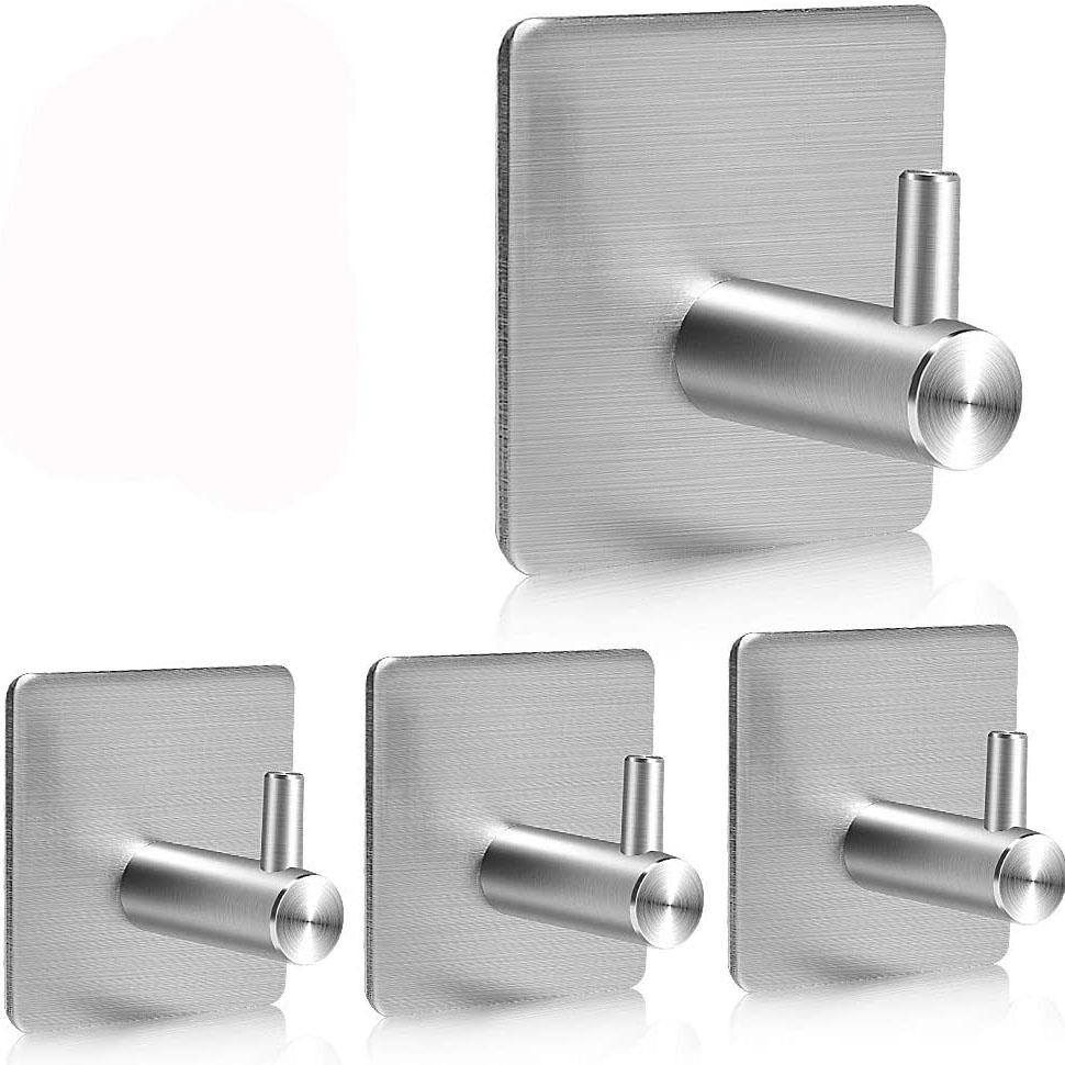 4-Pack: Heavy Duty Durable 304 Stainless Steel Wall Hangers Square Silver __stock:500 Home Improvement refund_fee:800