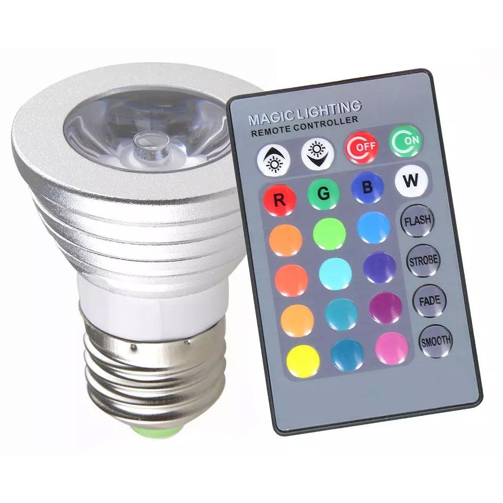 4-Pack: Magic Light LED Light Bulb (E27 3W) with Remote - 16 Colors Indoor Lighting refund_fee:1200 Warranty