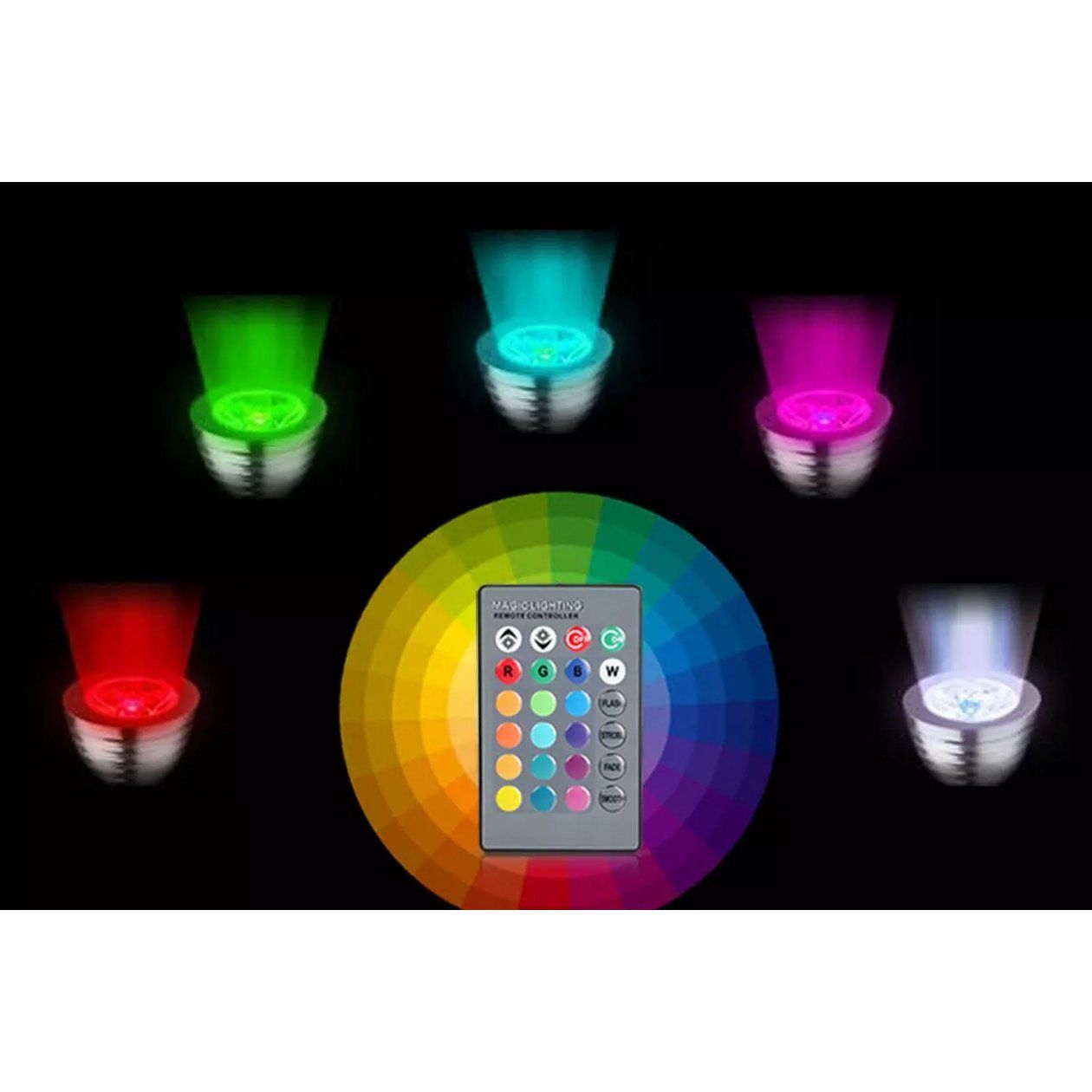 4-Pack: Magic Light LED Light Bulb (E27 3W) with Remote - 16 Colors Indoor Lighting refund_fee:1200 Warranty