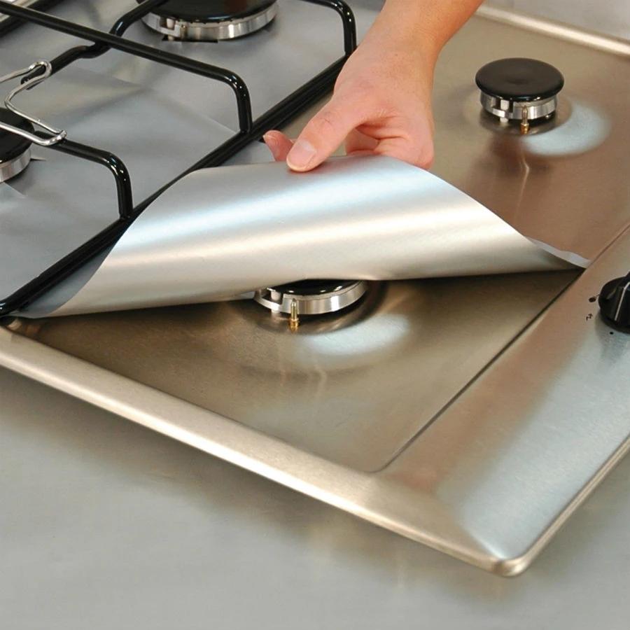 4-Pack: Nonstick Reusable Aluminum Gas Stove Covers Kitchen & Dining Low stock refund_fee:800