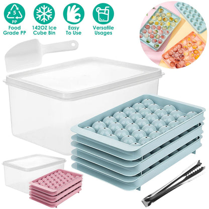 4-Pack: Small Ice Cube Maker Mold with Lid Bin __stock:50 Kitchen & Dining refund_fee:1200