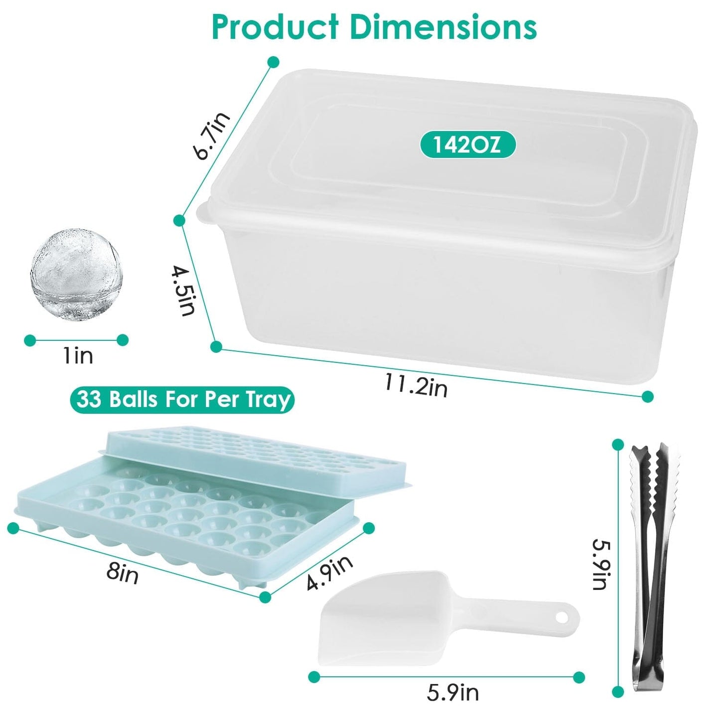 4-Pack: Small Ice Cube Maker Mold with Lid Bin __stock:50 Kitchen & Dining refund_fee:1200