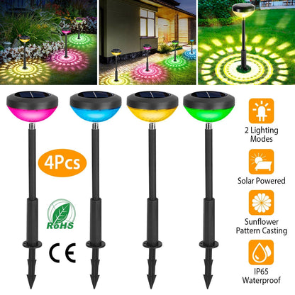 4-Pack: Solar Pathway Color Changing Garden Light __stock:50 Low stock Outdoor Lighting refund_fee:1800 Warranty