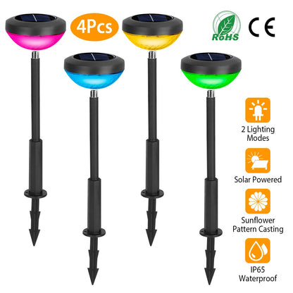 4-Pack: Solar Pathway Color Changing Garden Light __stock:50 Low stock Outdoor Lighting refund_fee:1800 Warranty