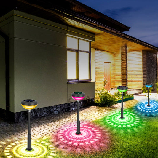 4-Pack: Solar Pathway Color Changing Garden Light __stock:50 Low stock Outdoor Lighting refund_fee:1800 Warranty