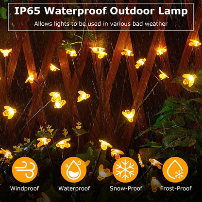 4-Pack: Solar Powered Stake Bee Light 2 Lighting Mode Lifelike Firefly __stock:50 Low stock Outdoor Lighting refund_fee:1800 Warranty