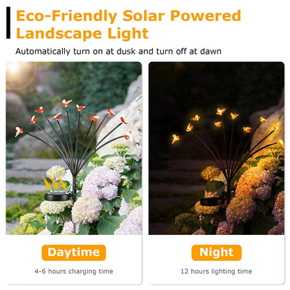 4-Pack: Solar Powered Stake Bee Light 2 Lighting Mode Lifelike Firefly __stock:50 Low stock Outdoor Lighting refund_fee:1800 Warranty