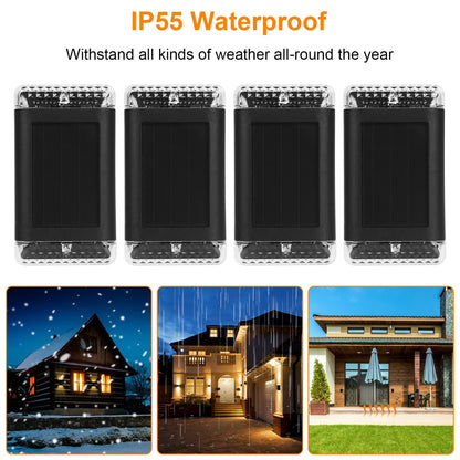 4-Pack: Solar Powered Wall Sconce Light IP55 Rechargeable Optical Sensor Lamp __stock:50 Outdoor Lighting refund_fee:1200 Warranty