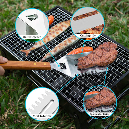 4-Pack: Stainless Steel BBQ Grill Tool Set __stock:50 Kitchen & Dining Low stock refund_fee:1200