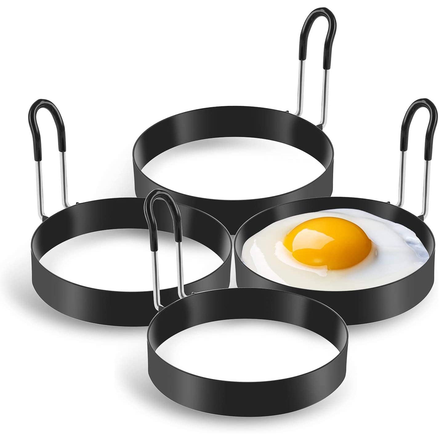 4-Pack: Stainless Steel Egg Cooking Ring __stock:200 Kitchen & Dining refund_fee:800