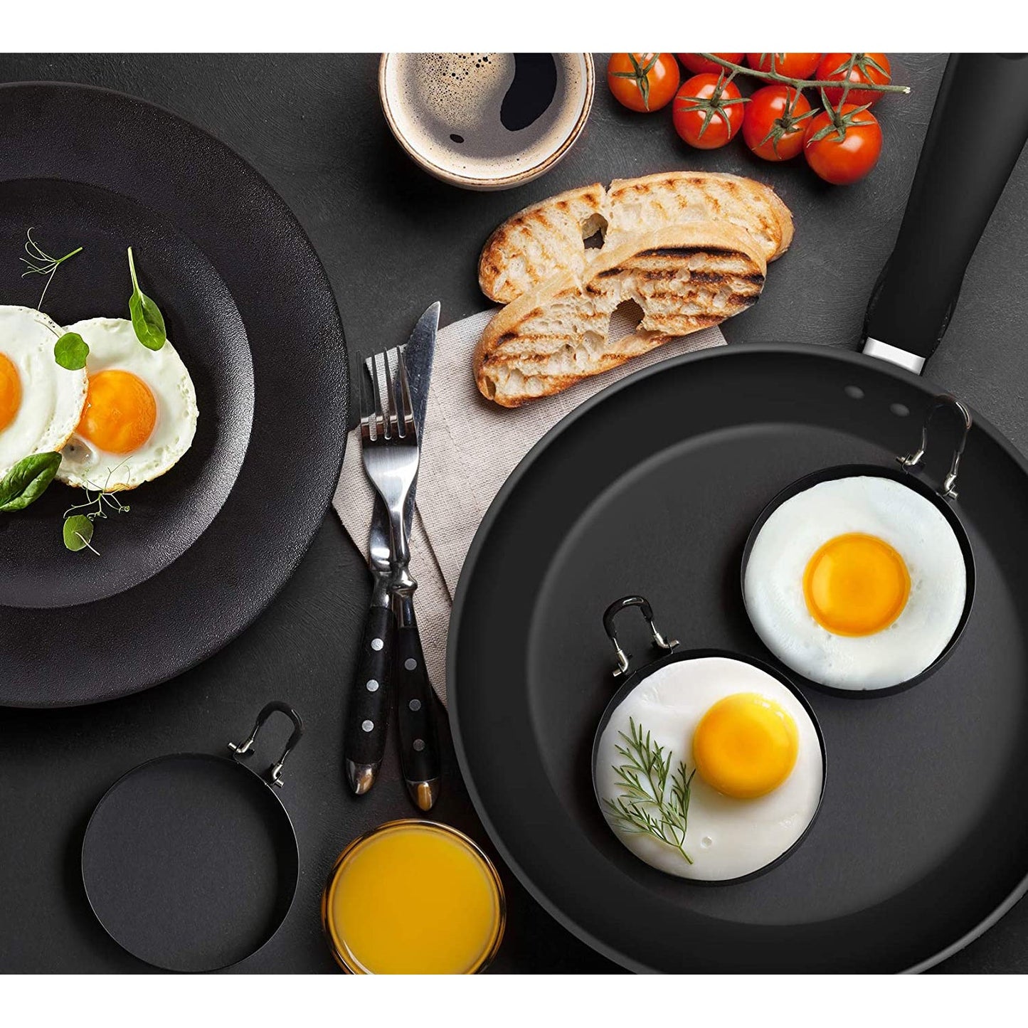 4-Pack: Stainless Steel Egg Cooking Ring __stock:200 Kitchen & Dining refund_fee:800